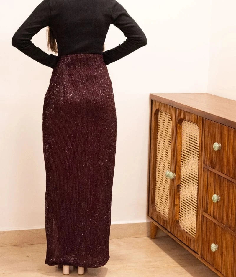 Manufactured by FAYON KIDS (Noida, U.P) Wine Sequence Skirt