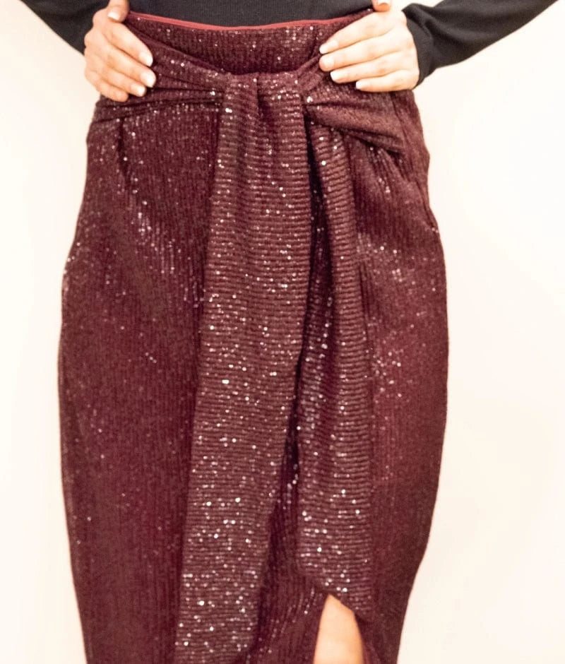Manufactured by FAYON KIDS (Noida, U.P) Wine Sequence Skirt