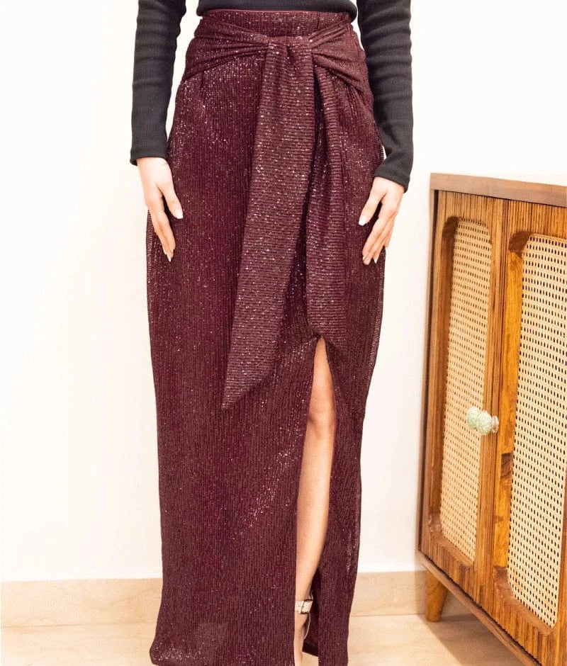 Manufactured by FAYON KIDS (Noida, U.P) Wine Sequence Skirt