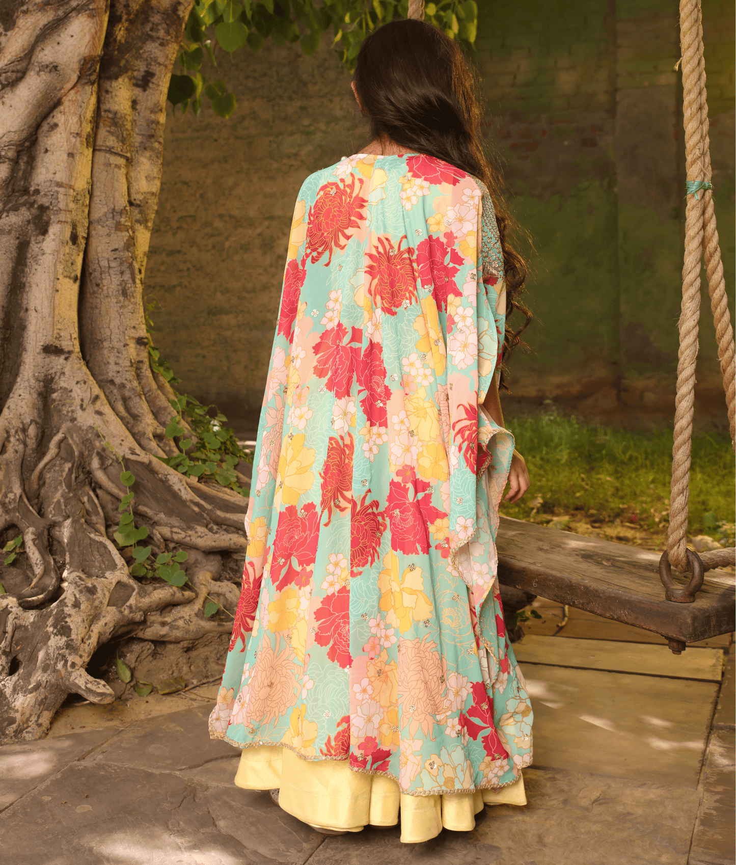 Manufactured by FAYON KIDS (Noida, U.P) Yellow Floral Crop Top Set