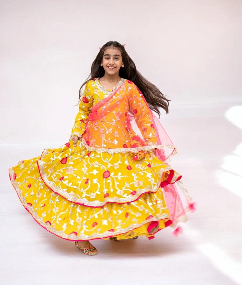 Yellow Gota Embroidered Anarkali