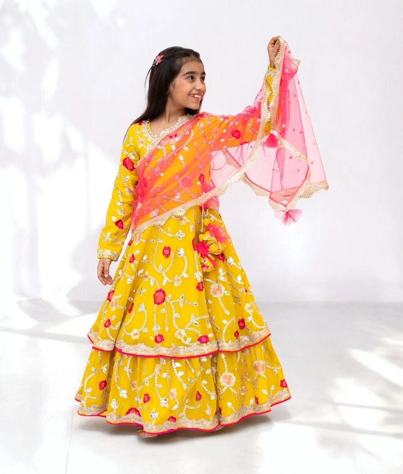 Yellow Gota Embroidered Anarkali