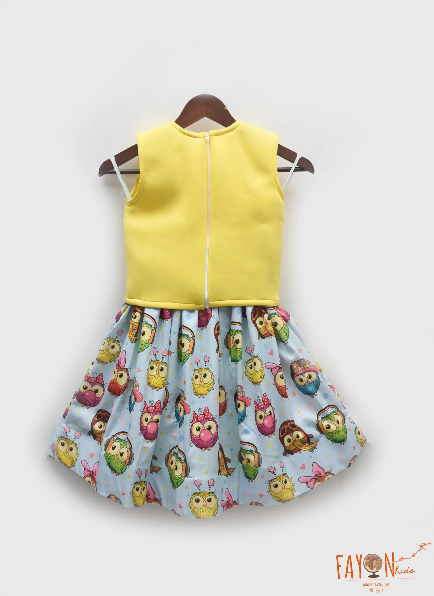 Yellow Lycra Crop Top with Printed Skirt