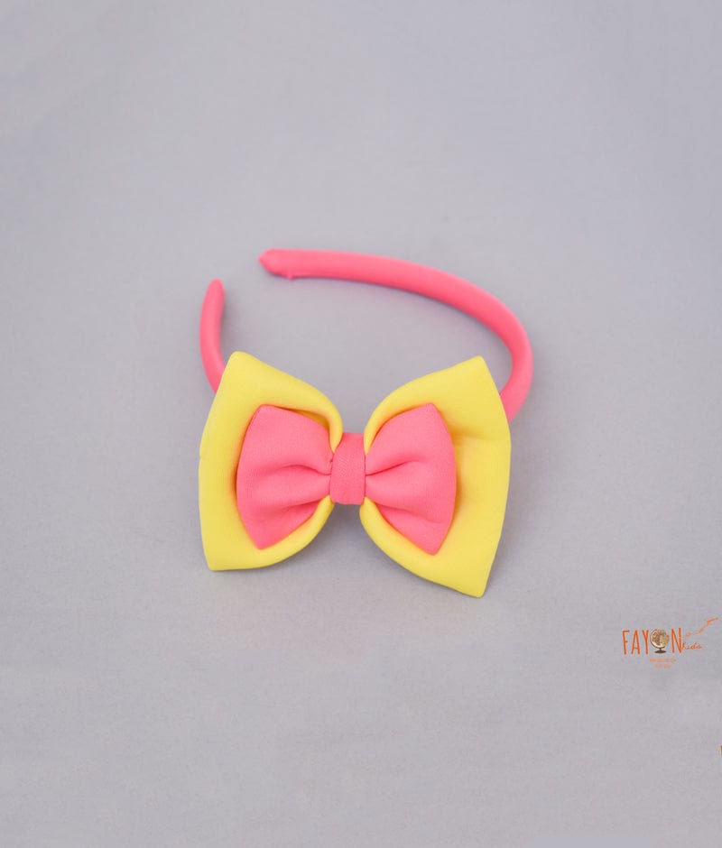 Manufactured by FAYON KIDS (Noida, U.P) Yellow Pink Lycra Hair band