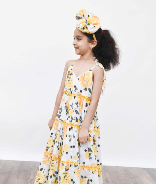 Manufactured by FAYON KIDS (Noida, U.P) Yellow Printed Twirls Hairband for Girls