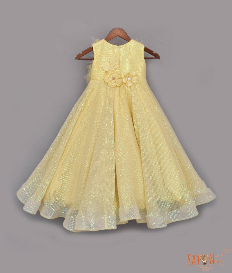 Manufactured by FAYON KIDS (Noida, U.P) Yellow Sequence Gown