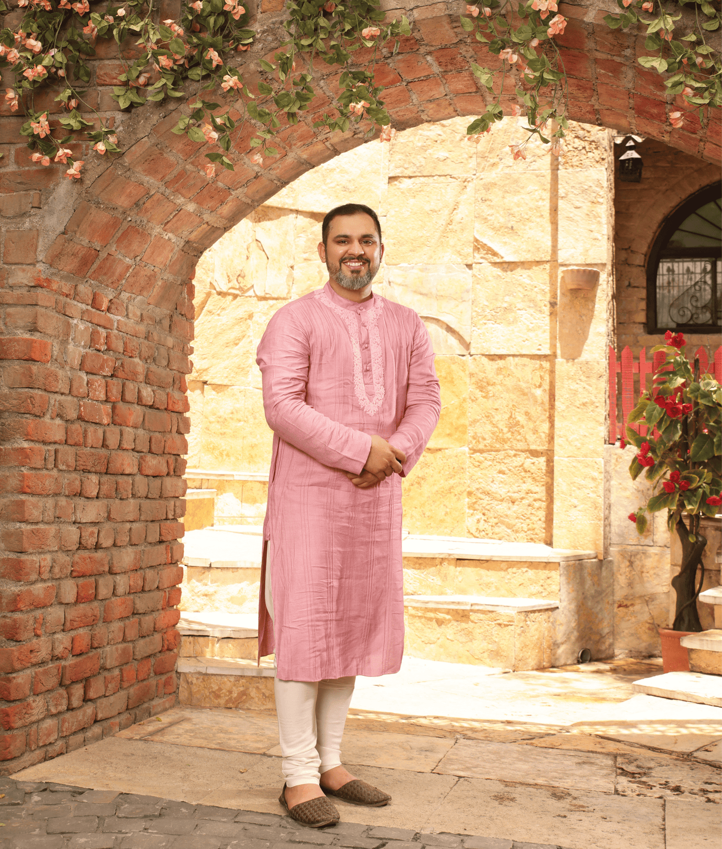 Manufactured by FayonKids Pink Silk Kurta Set