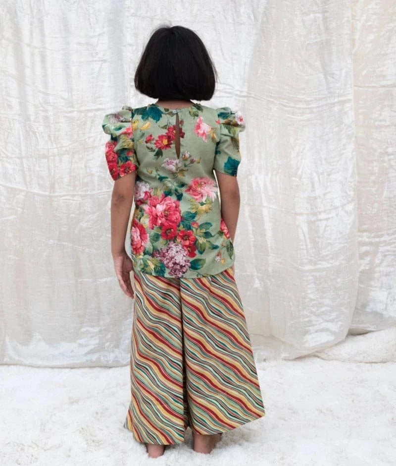 Pret Green Printed Kurti with Plazo