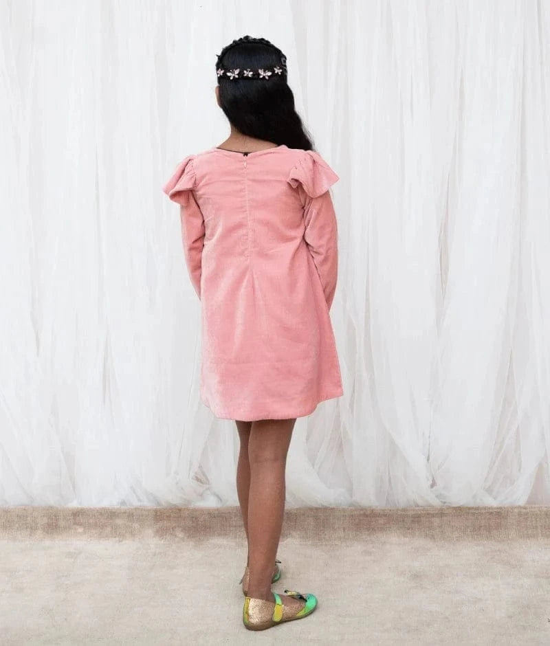 Pret Peach Velvet Dress