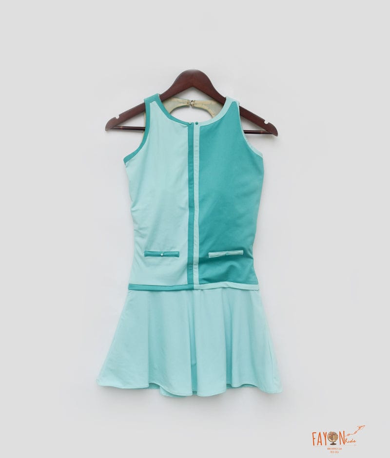 Aqua Blue Swim Wear with Cape for Girls