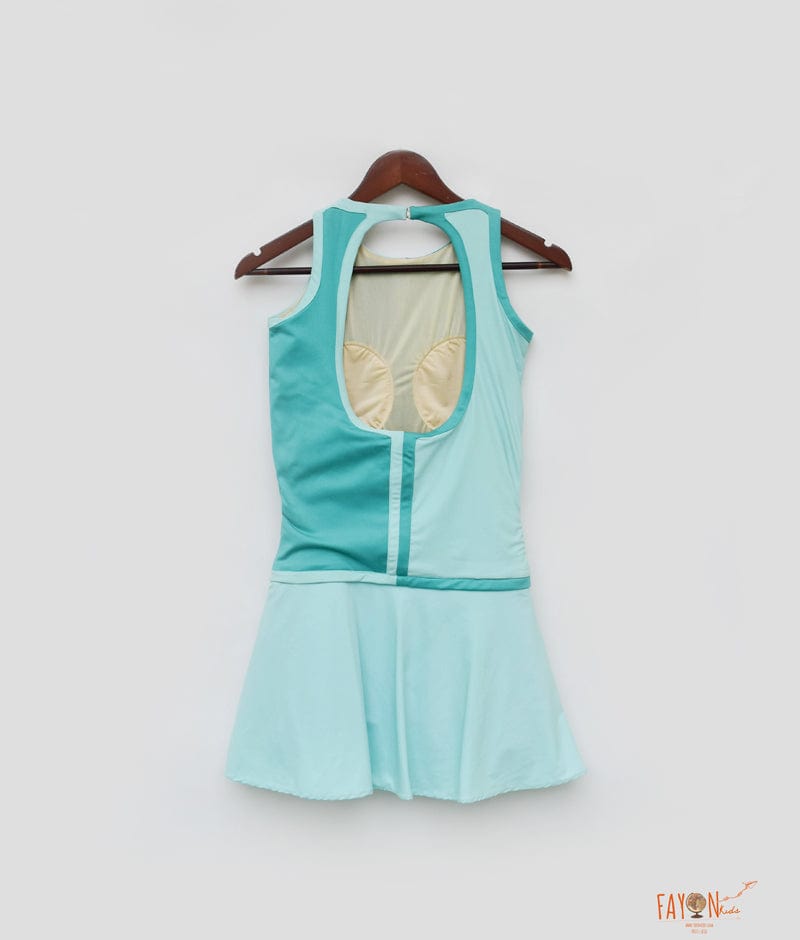 Aqua Blue Swim Wear with Cape for Girls