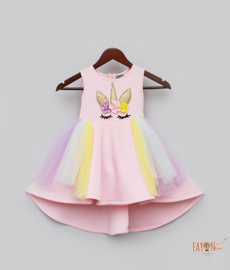Baby Pink Unicorn Dress for Girls