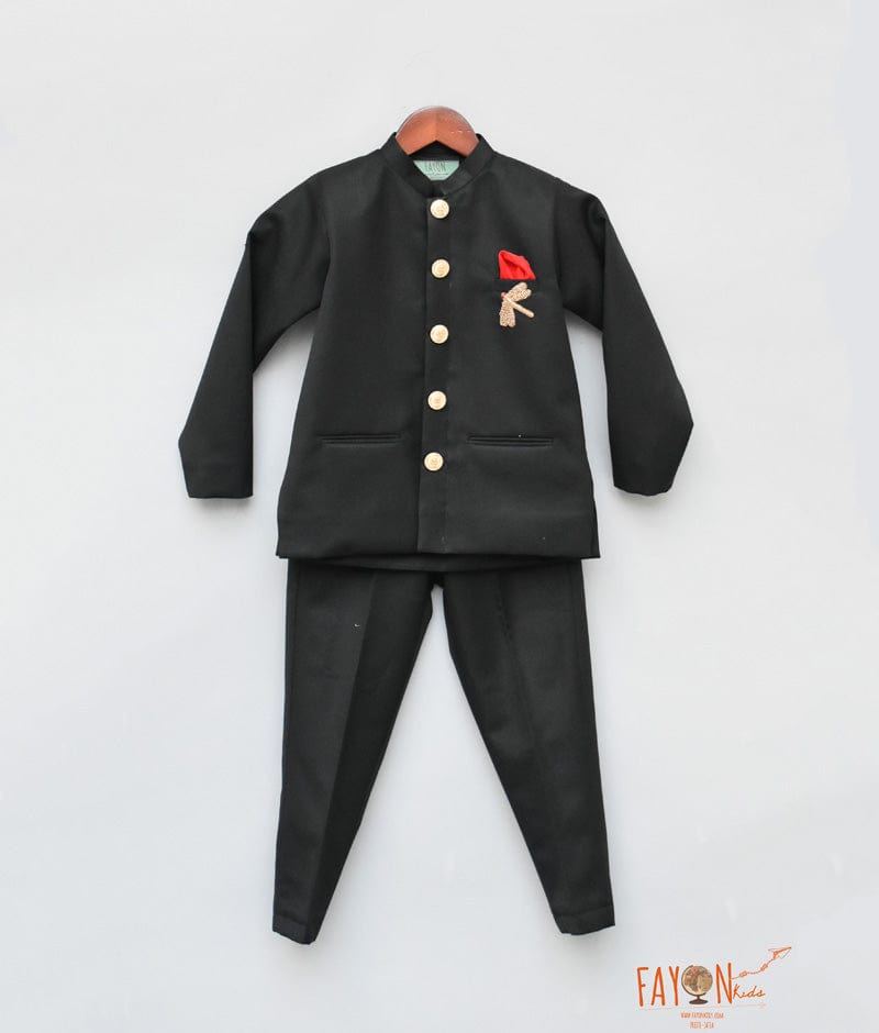 Black Bandgala with Black Pant for Boys