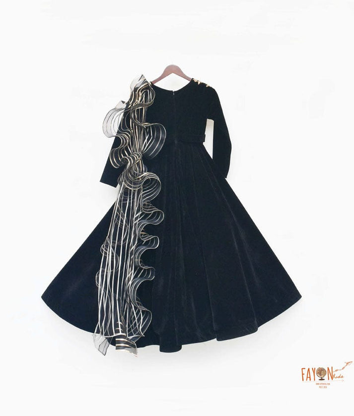 Black Velvet Gown for Girls