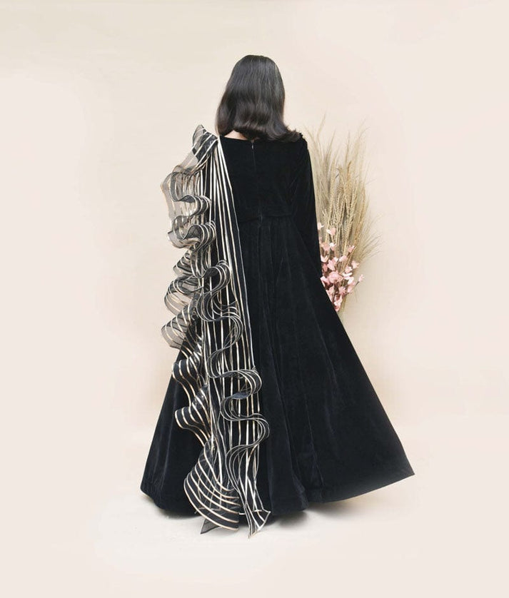 Black Velvet Gown for Girls