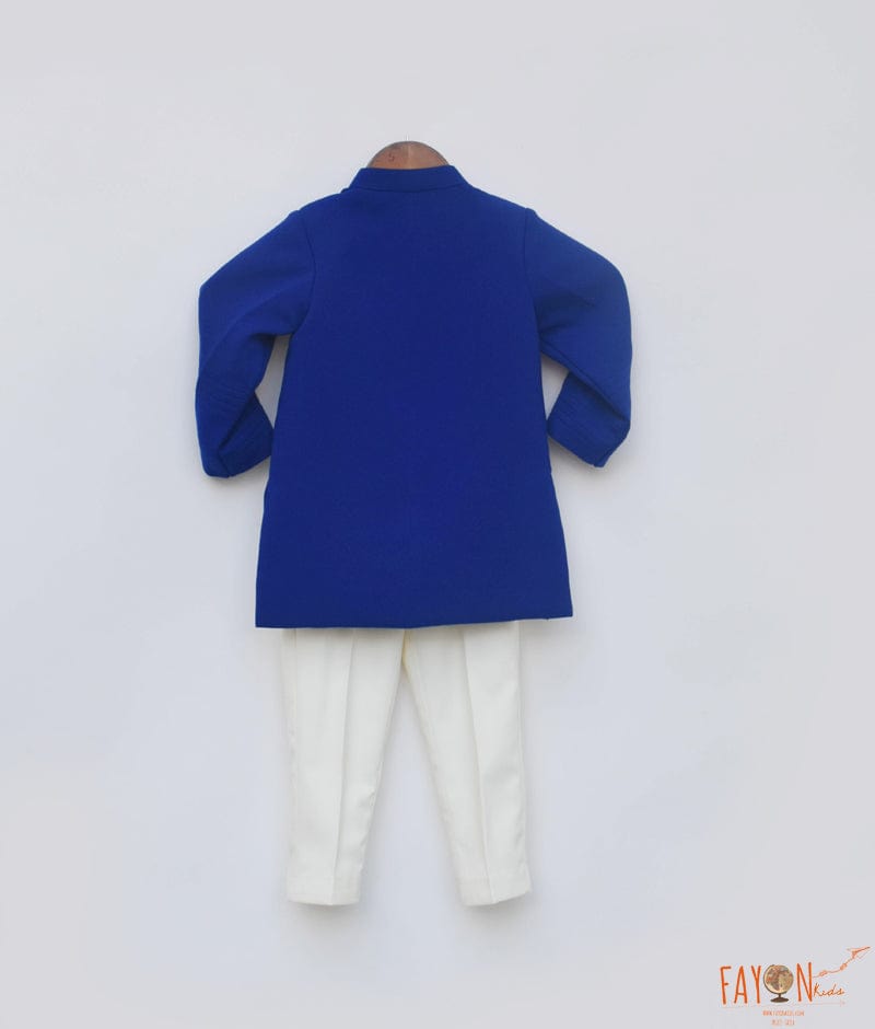 Blue Bandgala and Off white Pant for Boys