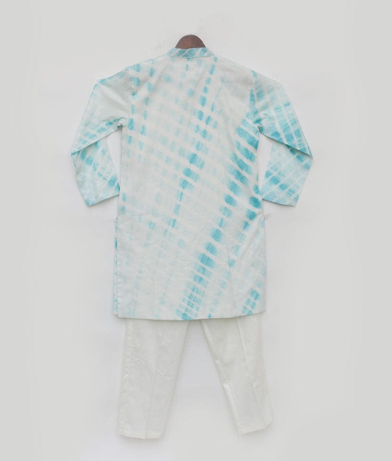 Blue Leheriya Kurta and Pant for Boys