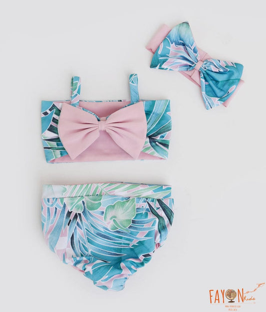 Blue Printed Swim wear for Girls