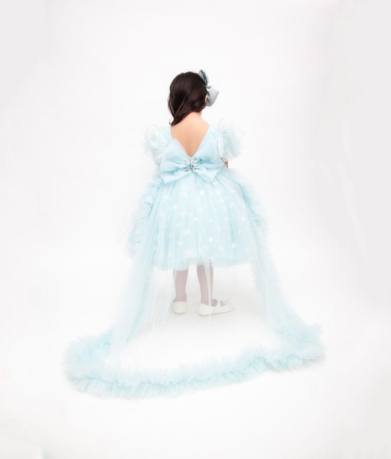 Blue Star Net Dress for Girls