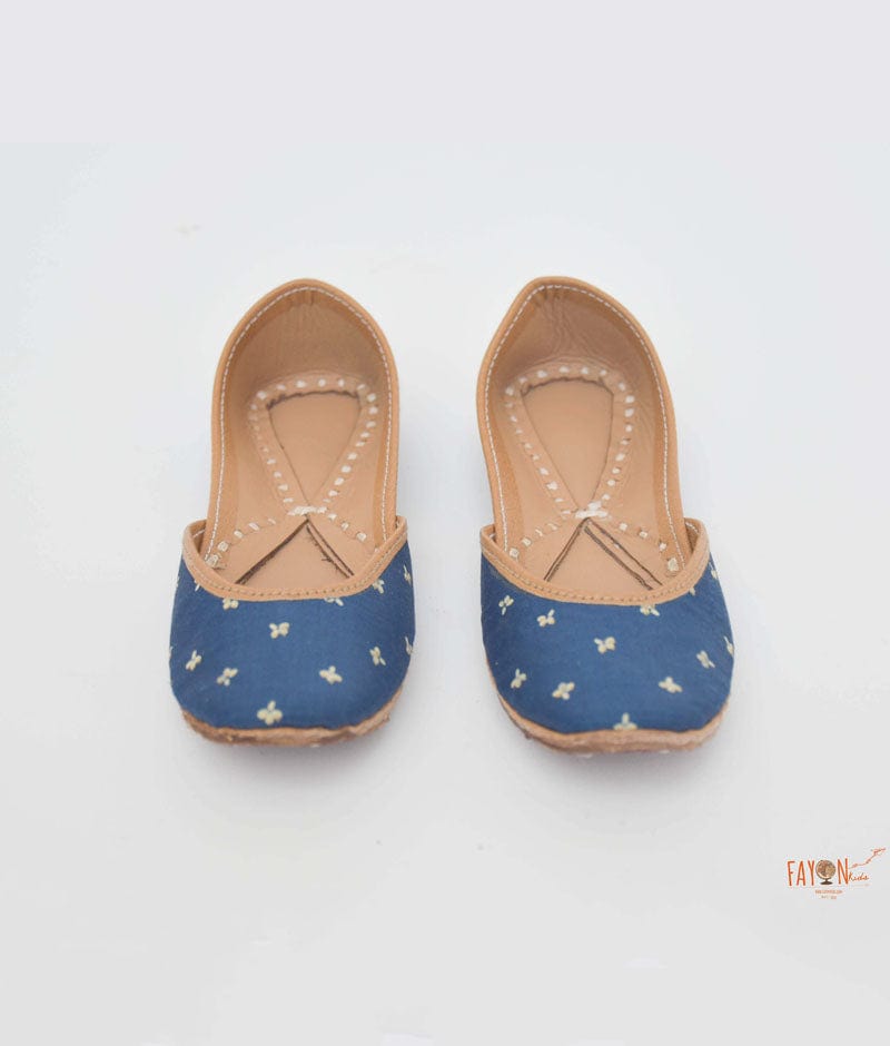 Fayon Kids Dark Blue Printed Jutti for Girls