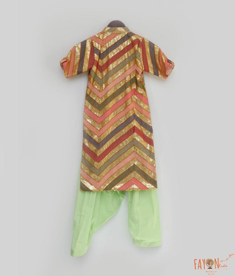 Embroidery Kurta and Green Salwar for Boys