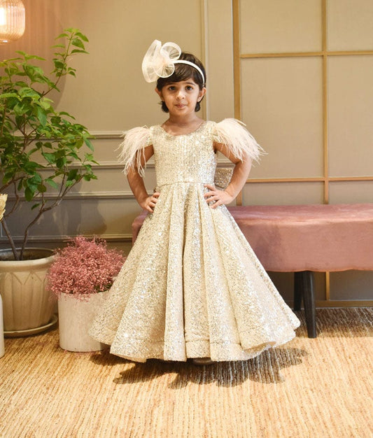 Fayon Kids Golden Sequins Gown for Girls