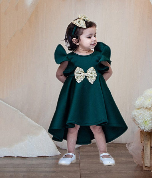 Green Lycra Dress for Girls