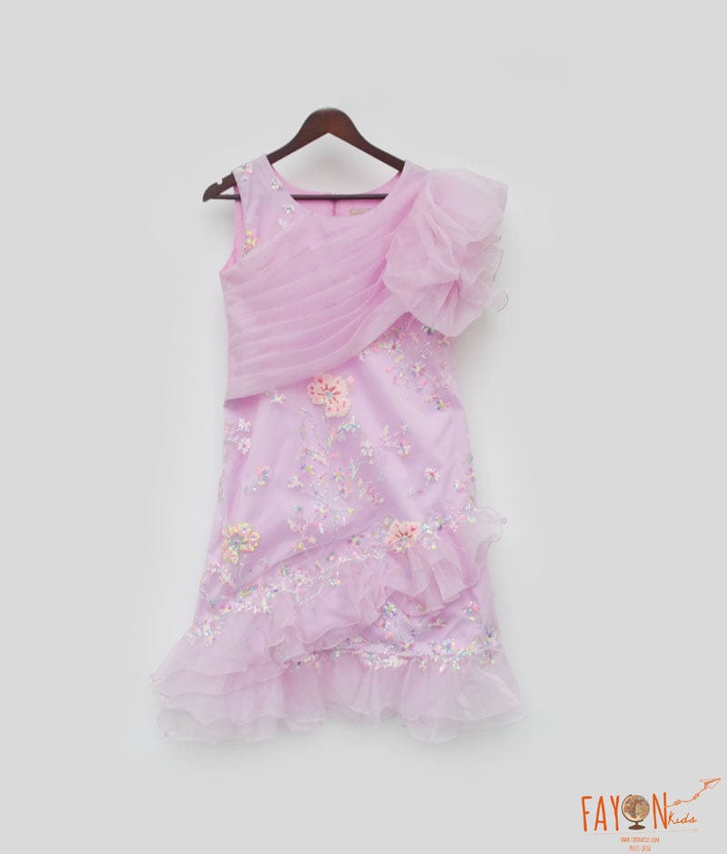 Lilac Embroidery Dress for Girls