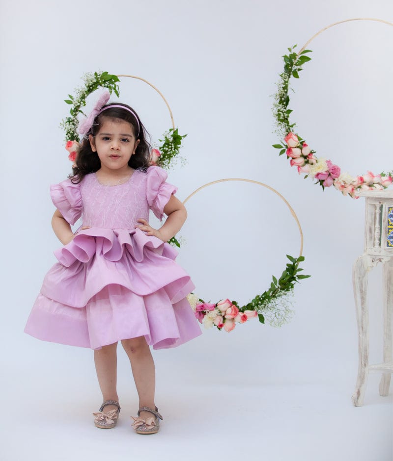 Lilac Tassel Frock for Girls