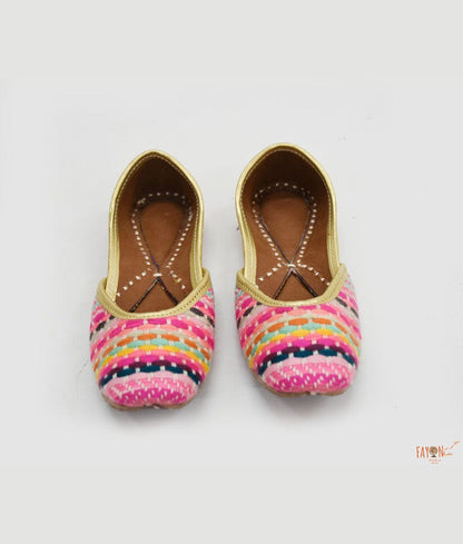 Fayon Kids Multi Colour Knitted Jutti for Girls