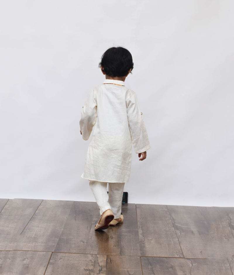 Coral Lehriya Kurta with Pant for Boys