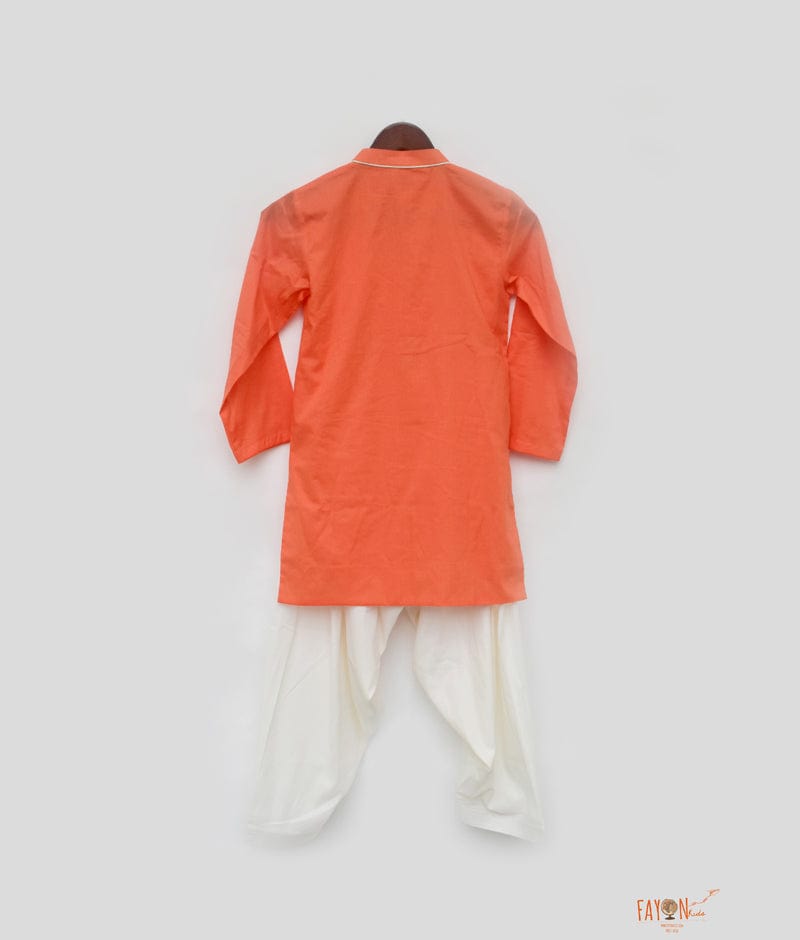 Fayon Kids Orange Kurta with Salwar for Boys