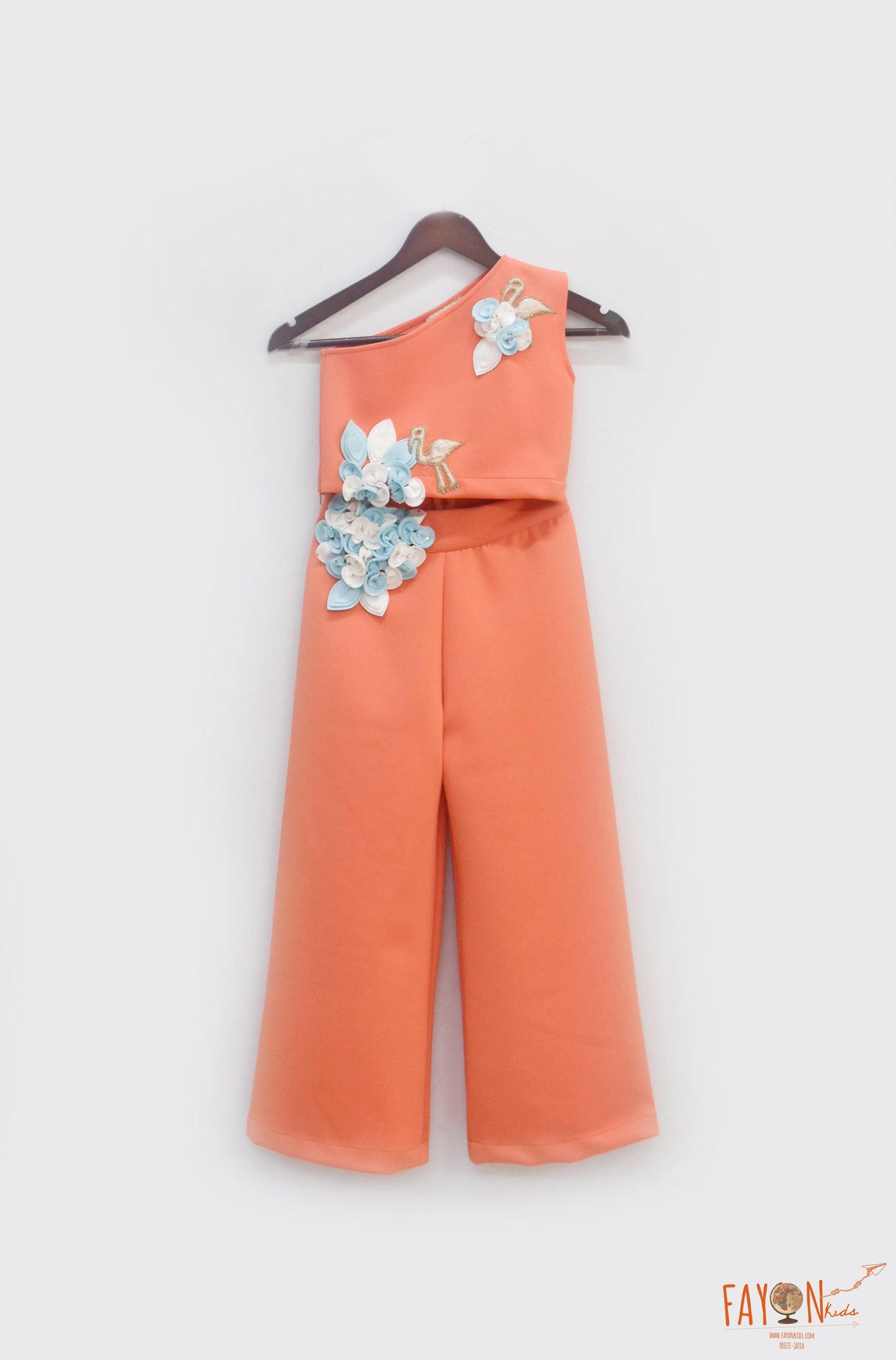Fayon Kids Orange Neoprene with Top and Pant for Girls
