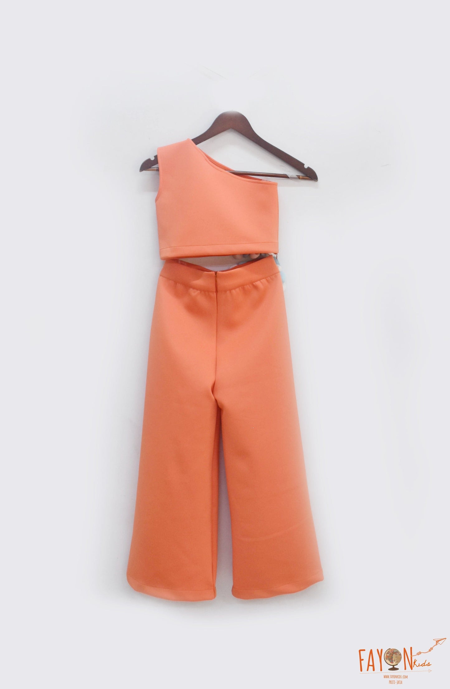 Fayon Kids Orange Neoprene with Top and Pant for Girls