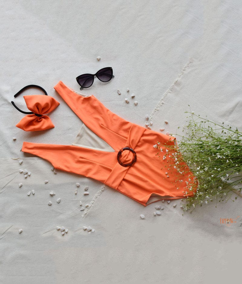 Orange Swim Wear for Girls