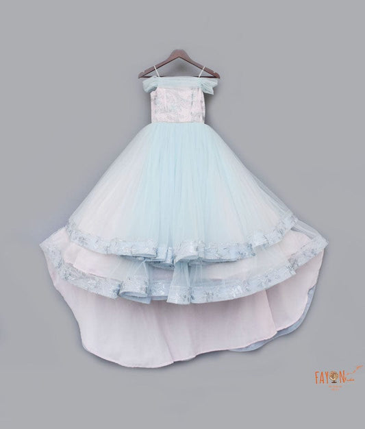 Pastel Pink Net Gown for Girls