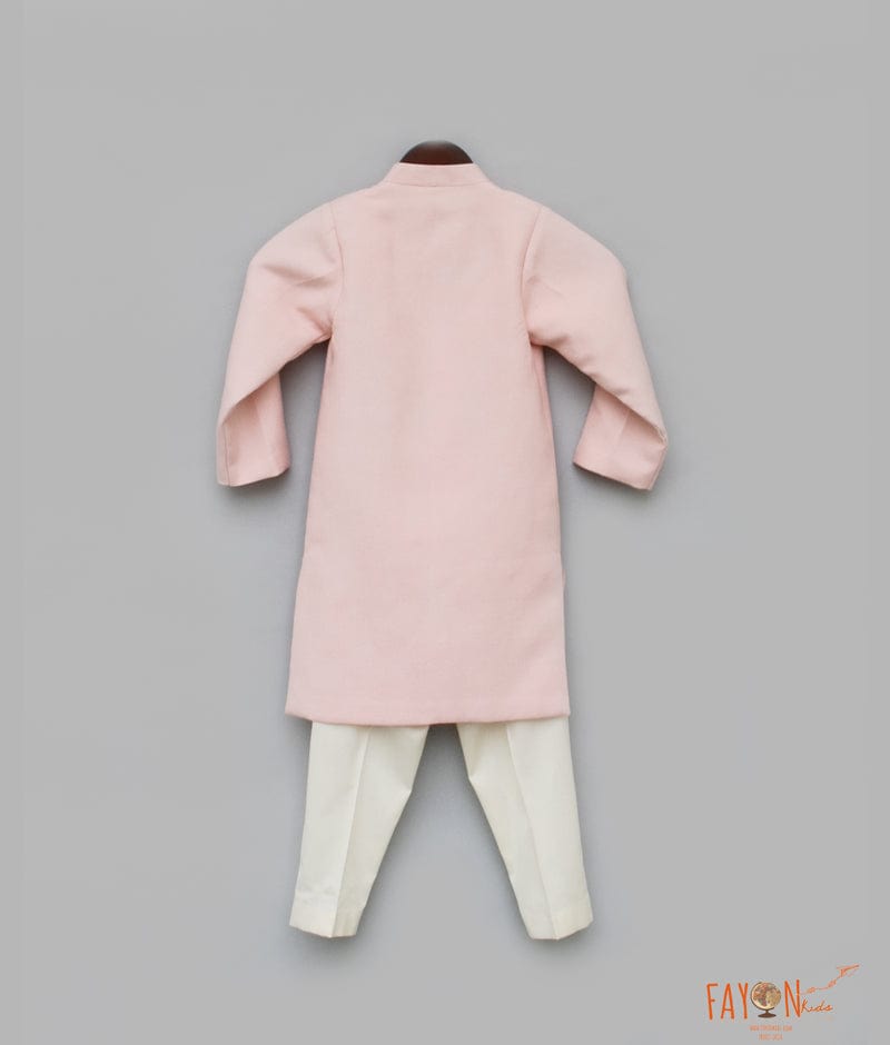 Peach Linen Achkan with Pant for Boys