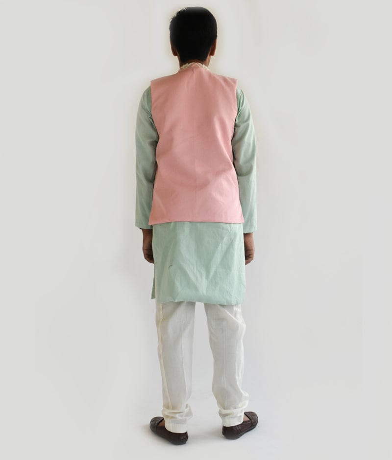 Pink Gotta Jacket and Kurta Pant for Boys