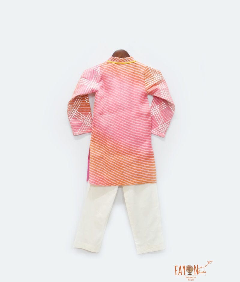 Pink Kotta Cotton Kurta with Pant for Boys