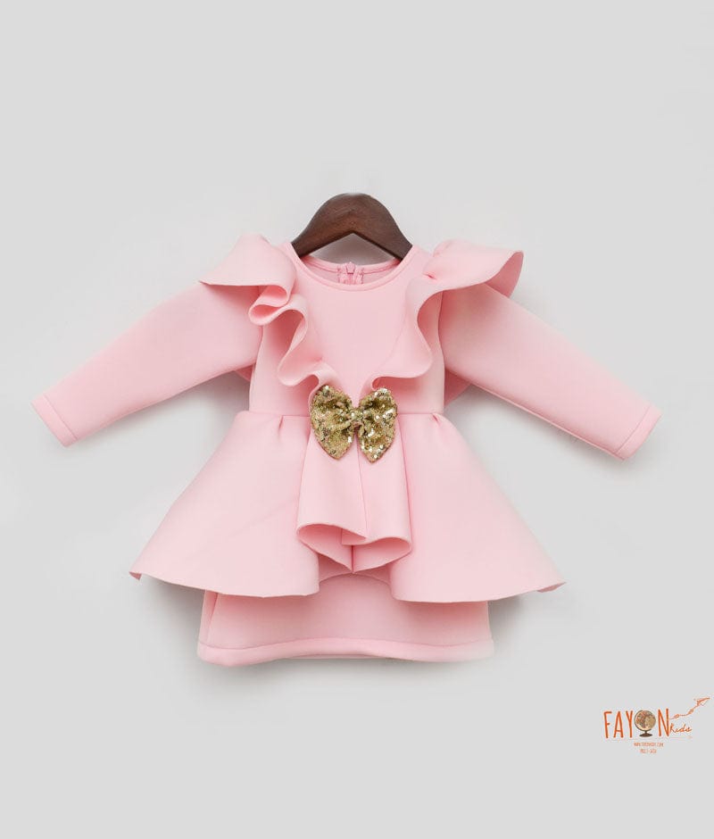 Fayon Kids Pink Lycra Dress for Girls