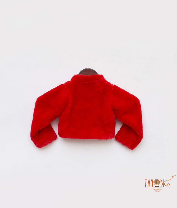 Red Fur Jacket for Girls