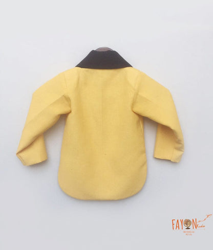 Fayon Kids Yellow Linen Coat for Boys