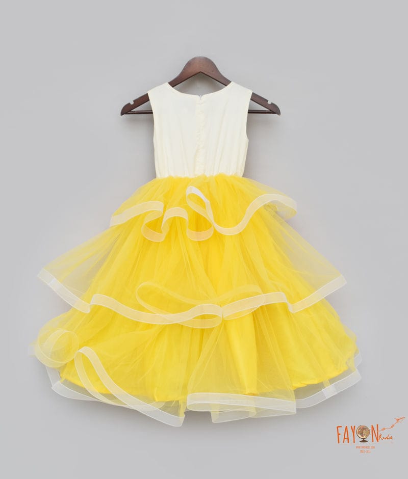 Yellow Net Gown for Girls