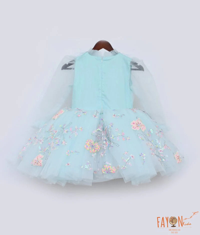 Manufactured by FAYON KIDS (Noida, U.P) Aqua Blue Frock for Girls