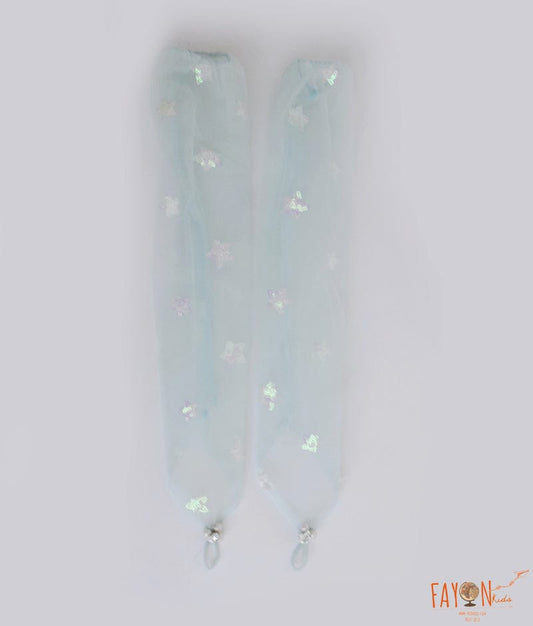 Blue Net Gloves for Girls