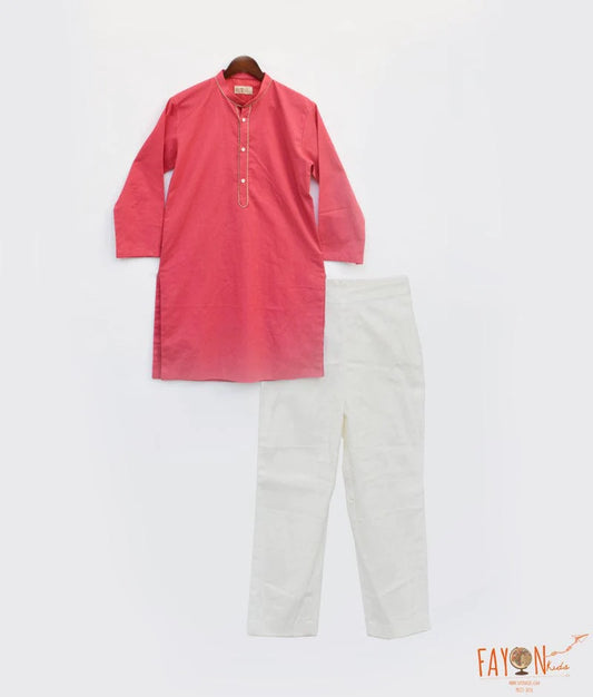 Manufactured by FAYON KIDS (Noida, U.P) Coral Kurta with Pant for Boys