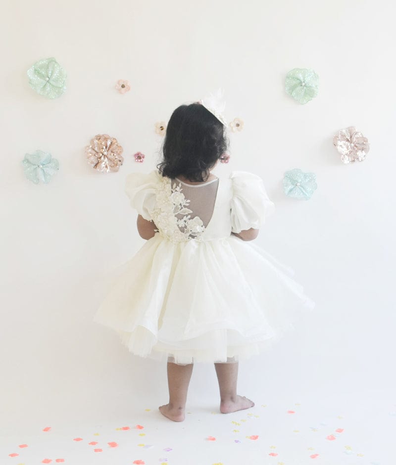 Manufactured by FAYON KIDS (Noida, U.P) Ivory Organza Frock for Girls