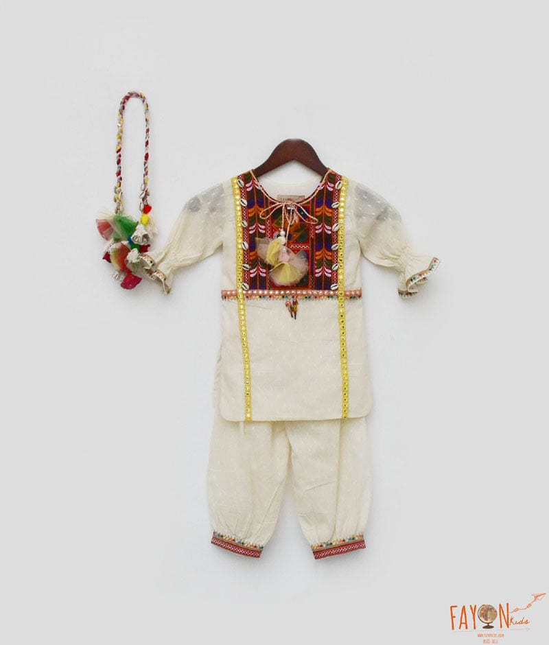 Manufactured by FAYON KIDS (Noida, U.P) Kurti and Salwar Self Texture for Girls
