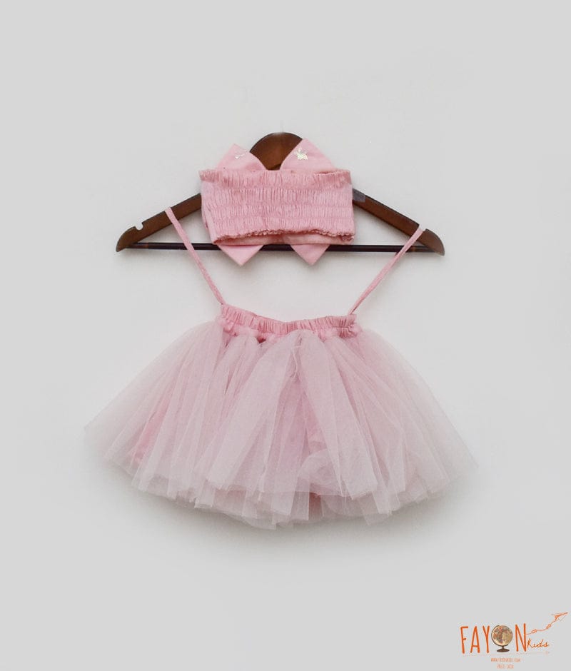 Manufactured by FAYON KIDS (Noida, U.P) Pink Tube Top with Net Skirt for Girls