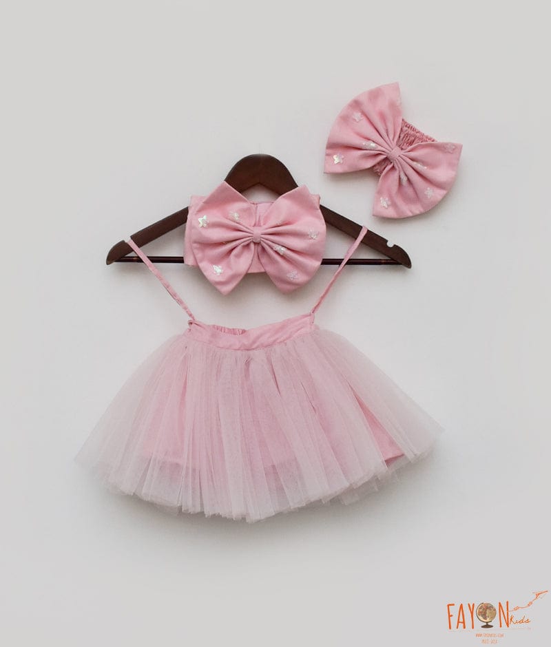 Manufactured by FAYON KIDS (Noida, U.P) Pink Tube Top with Net Skirt for Girls